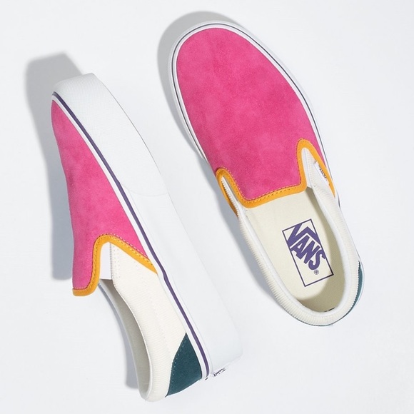 NWOT Vans Classic Slip-On Platform Color Block Sneaker MULTI - SIZE 7.5 - Picture 2 of 7